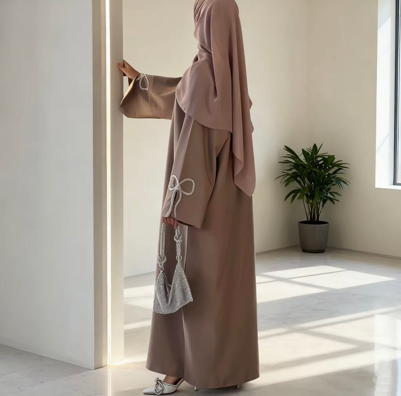 Bow knot abaya